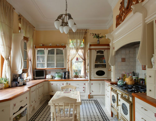 шторы в стиле прованс на кухне