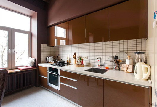 кухня в коричневых тонах