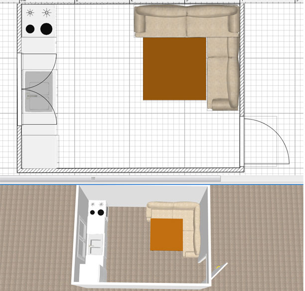 дизайн проект квадратной кухни 12 кв м