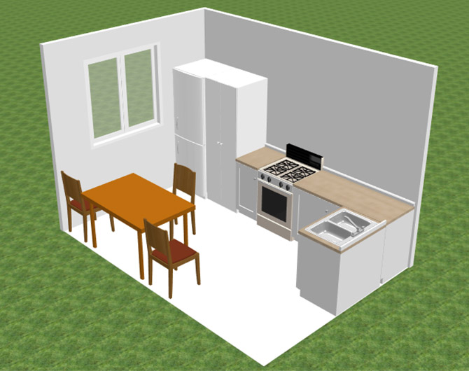 Г-образная планировка кухни 9 кв м с холодильником