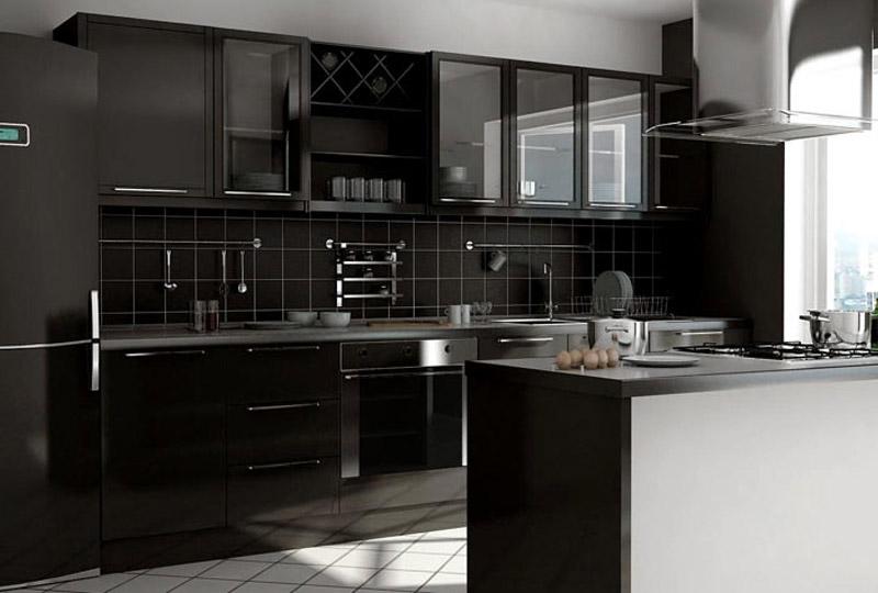Дизайн черных кухонь 30+ фото