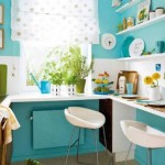 Дизайн маленькой кухни 6 кв м в бирюзовом цвете