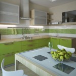 зеленый кухонный гарнитур угловой