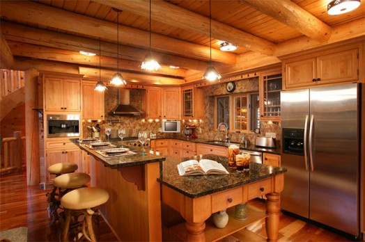 Дизайн кухни на даче в деревянном